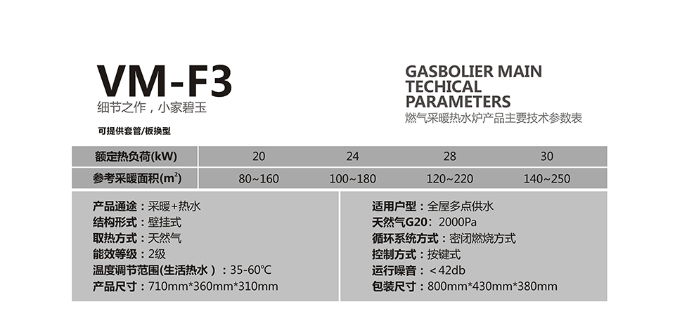 燃?xì)獗趻鞝t采暖爐VM-F3參數(shù)